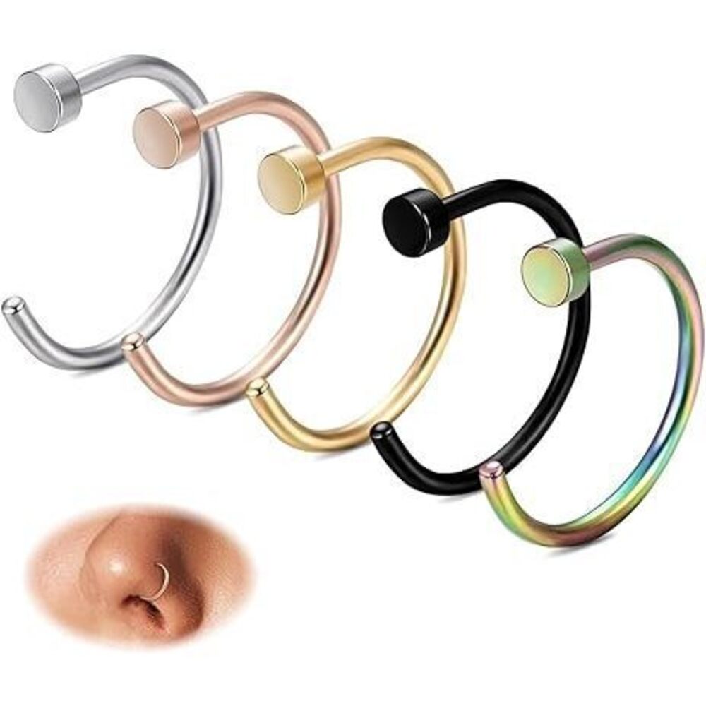 20G Nose Rings Hoops For Women Nose Piercing - Hypoallergenic 316L Stainless